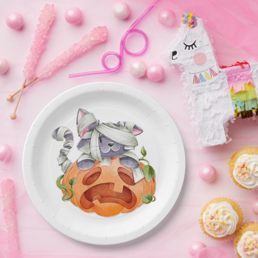 Halloween-Kürbis Pappteller (Party)