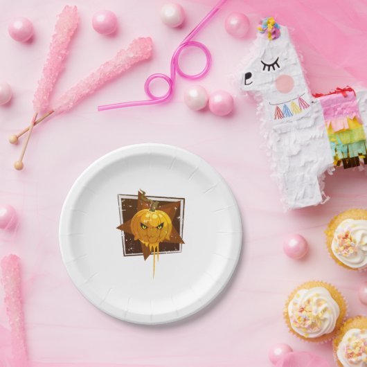 Halloween-Kürbis Pappteller (Party)