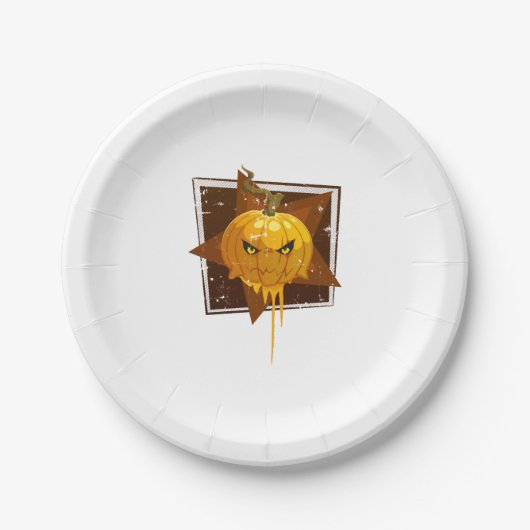 Halloween-Kürbis Pappteller (Vorderseite)