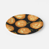 Halloween-Kürbis Pappteller (Schrägansicht)