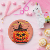 Halloween-Kürbis Pappteller (Party)