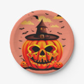 Halloween-Kürbis Pappteller (Vorderseite)