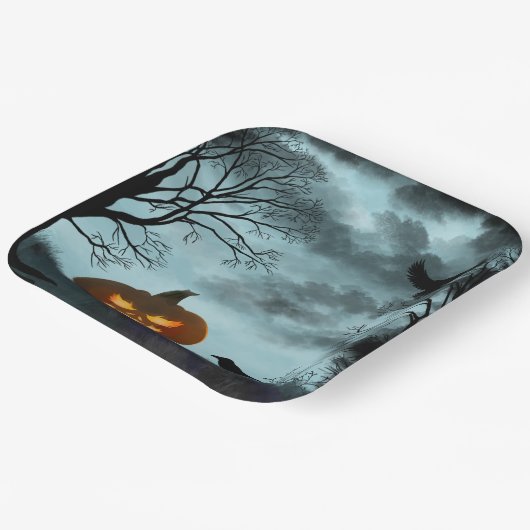 Halloween-Kürbis Pappteller (Gewinkelt)