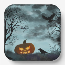 Halloween-Kürbis Pappteller