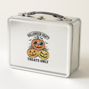 Halloween-Kürbis-Party Vintage-Jack-O-Lantern-Shi Metall Brotdose