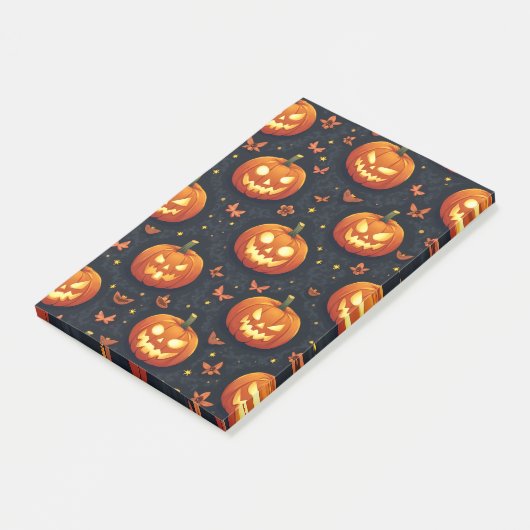Halloween-Kürbis Post-it Klebezettel (angewinkelt)