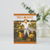 Halloween-Kürbis Postkarte (Stehend Vorderseite)