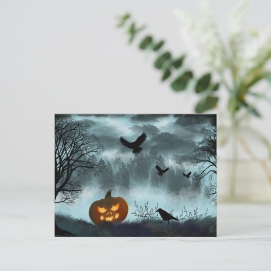 Halloween-Kürbis Postkarte (Stehend Vorderseite)