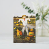 Halloween-Kürbis Postkarte (Stehend Vorderseite)