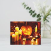 Halloween-Kürbis Postkarte (Stehend Vorderseite)