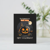 Halloween-Kürbis Postkarte (Stehend Vorderseite)
