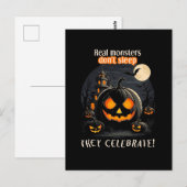 Halloween-Kürbis Postkarte (Vorne/Hinten)