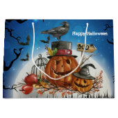 Halloween-Kürbis-Raben-Party Große Geschenktüte (Vorderseite)
