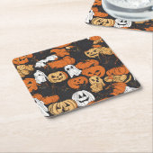 Halloween-Kürbis Rechteckiger Pappuntersetzer (angewinkelt)
