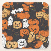 Halloween-Kürbis Rechteckiger Pappuntersetzer (Vorderseite)
