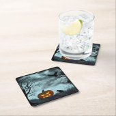 Halloween-Kürbis Rechteckiger Pappuntersetzer (Vor Ort)