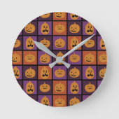 Halloween-Kürbis Runde Wanduhr (Vorderseite)
