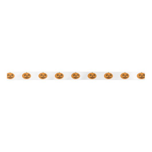 Halloween-Kürbis Satinband (Vorderseite)
