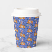 Halloween, Kürbis, Schädel und Fledermäuse, Papier Pappbecher (Rückseite)