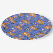 Halloween, Kürbis, Schädel und Fledermäuse Party T Pappteller (Schrägansicht)