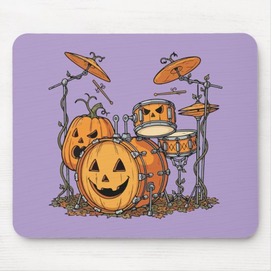 Halloween-Kürbis-Schlagzeug-Set Mousepad (Vorne)