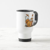 Halloween-Kürbis-Schlagzeug-Set Reisebecher (VorderseiteRechts)
