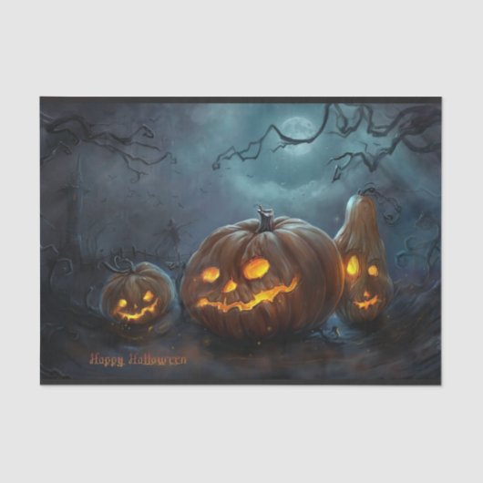 Halloween-Kürbis-Seidenpapier-Blätter Seidenpapier (Vorderseite)