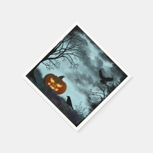 Halloween-Kürbis Serviette (Ecke)