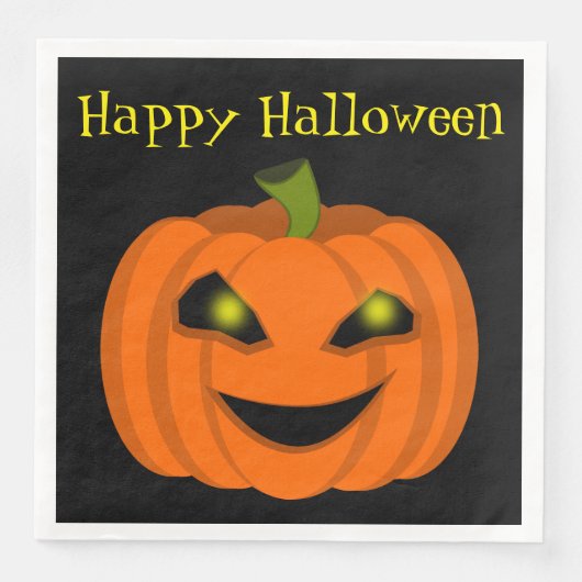 Halloween-Kürbis Serviette (Vorderseite)