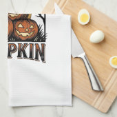 Halloween-Kürbis-Shirt Tun Sie so, als wäre ich ei Geschirrtuch (Viertel Falte)