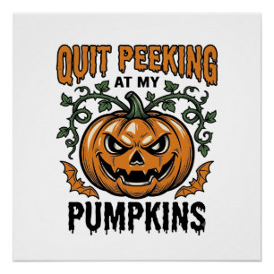 Halloween-Kürbis-Shirt Vintage-Gravur-Witz_1 Poster