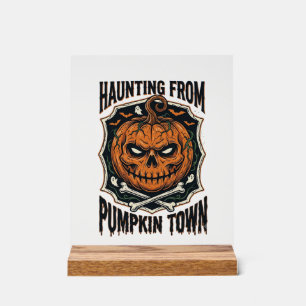 Halloween-Kürbis-Shirt Vintage Jack O Lantern Tow Acrylschild