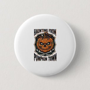 Halloween-Kürbis-Shirt Vintage Jack O Lantern Tow Button