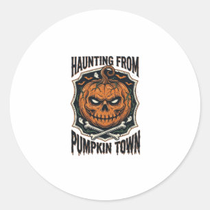 Halloween-Kürbis-Shirt Vintage Jack O Lantern Tow Runder Aufkleber