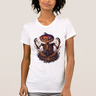Halloween-Kürbis-Skelett-Magieportal-Flammen_1 T-Shirt