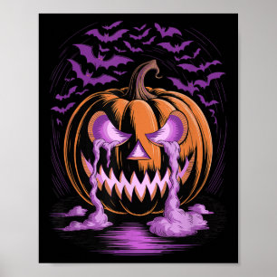 Halloween-Kürbis-Soky-Saison-Fledermäuse Poster