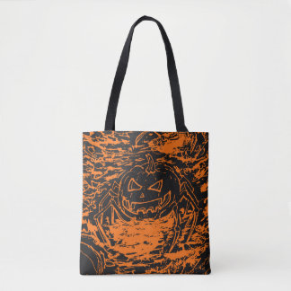 Halloween-Kürbis-Spinne Orange Linienkunst Tasche
