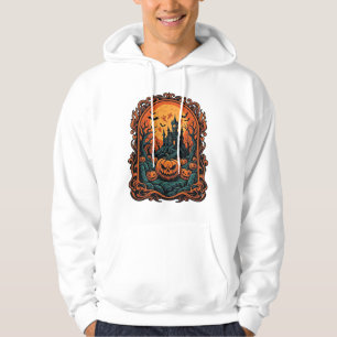 Halloween-Kürbis-Spukhaus Vollmond Fledermäuse Hoodie