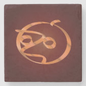 Halloween-Kürbis Steinuntersetzer (Vorderseite)