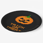 HALLOWEEN-KÜRBIS - STREICHELN ODER BEHANDELN PAPPTELLER (Schrägansicht)