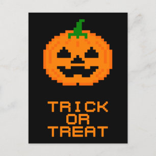 HALLOWEEN-KÜRBIS - STREICHELN ODER BEHANDELN POSTKARTE