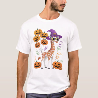 Halloween-Kürbis-Süße-Giraffe-Zoo-Tier-Essentia T-Shirt