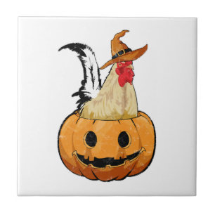 Halloween-Kürbis Süße Hexe Huhn Fliese