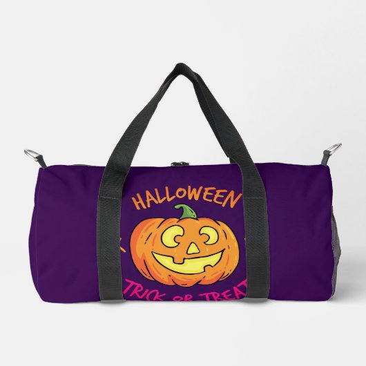 Halloween-Kürbis-Süßes-oder-Saures-Etikett Duffle Bag (Vorderseite)