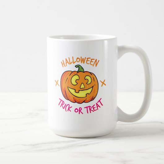 Halloween-Kürbis-Süßes-oder-Saures-Etikett Kaffeetasse (Rechts)