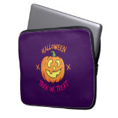 Halloween-Kürbis-Süßes-oder-Saures-Etikett Laptopschutzhülle (Vorderseite Links)