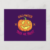 Halloween-Kürbis-Süßes-oder-Saures-Etikett Postkarte (Vorderseite)