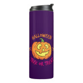 Halloween-Kürbis-Süßes-oder-Saures-Etikett Thermosbecher (Nach links gedreht)