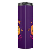 Halloween-Kürbis-Süßes-oder-Saures-Etikett Thermosbecher (Rückseite)