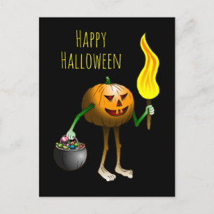 Halloween-Kürbis Süßes oder Saures Postkarte